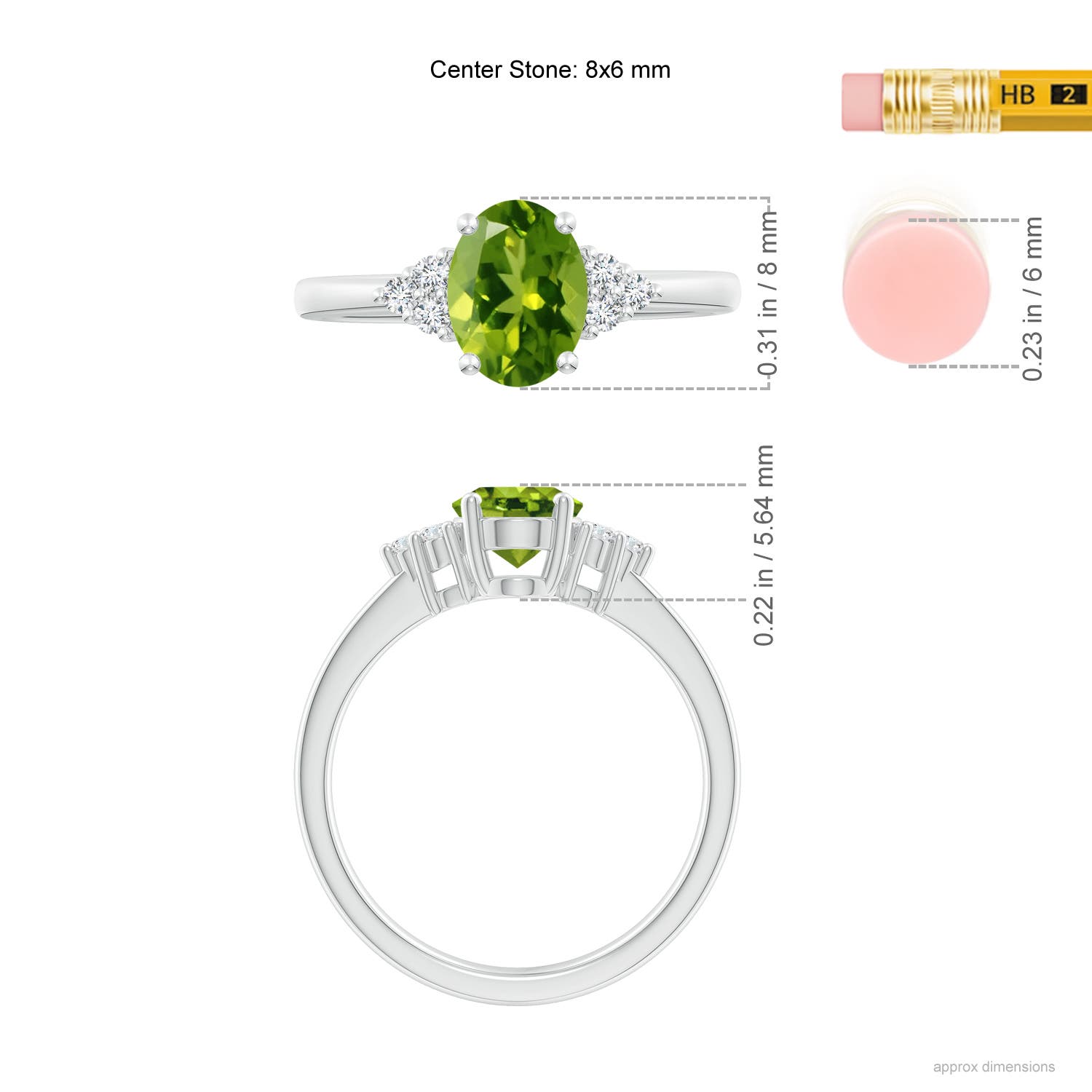 AAAA - Peridot / 1.46 CT / 14 KT White Gold