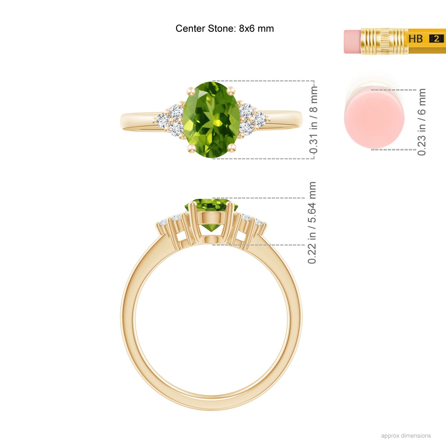 AAAA - Peridot / 1.46 CT / 14 KT Yellow Gold