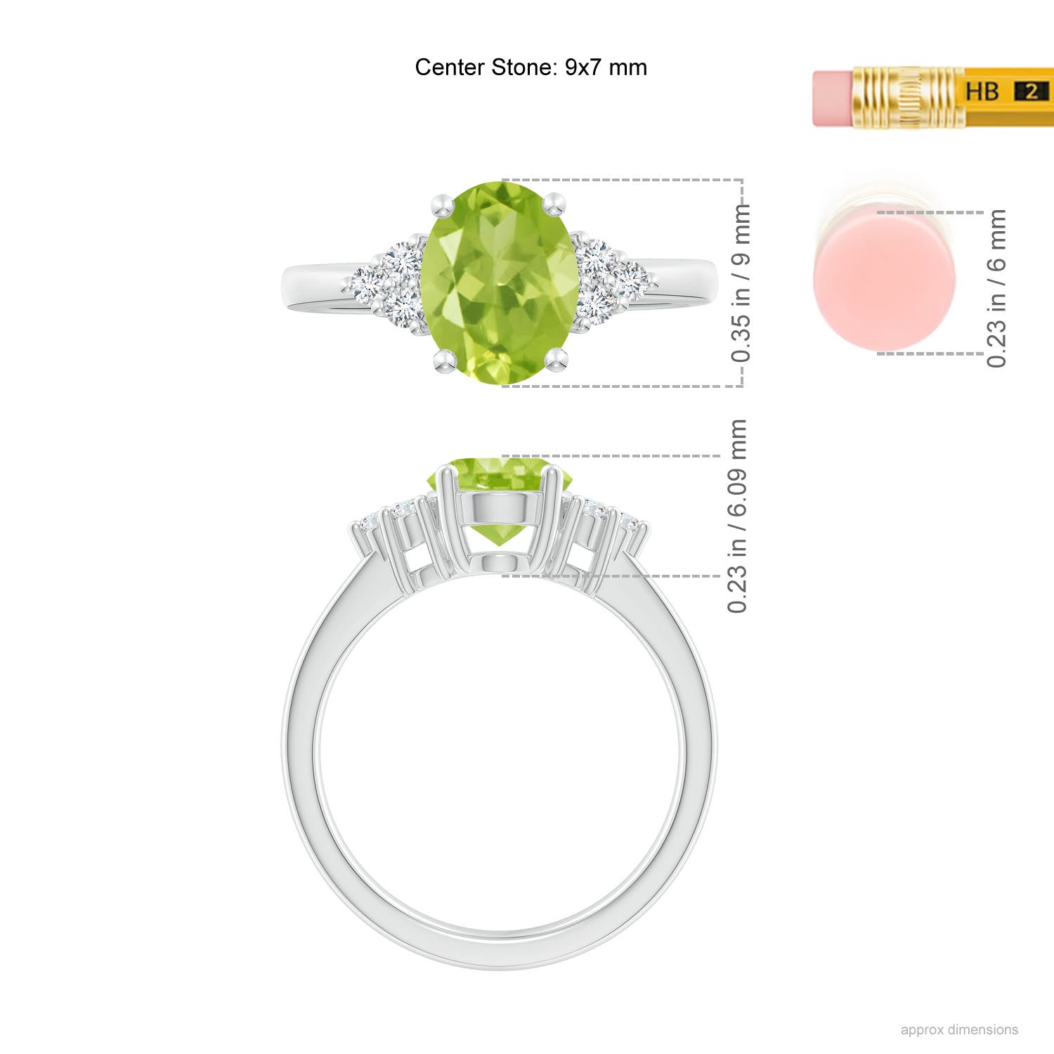 AA - Peridot / 2.05 CT / 14 KT White Gold