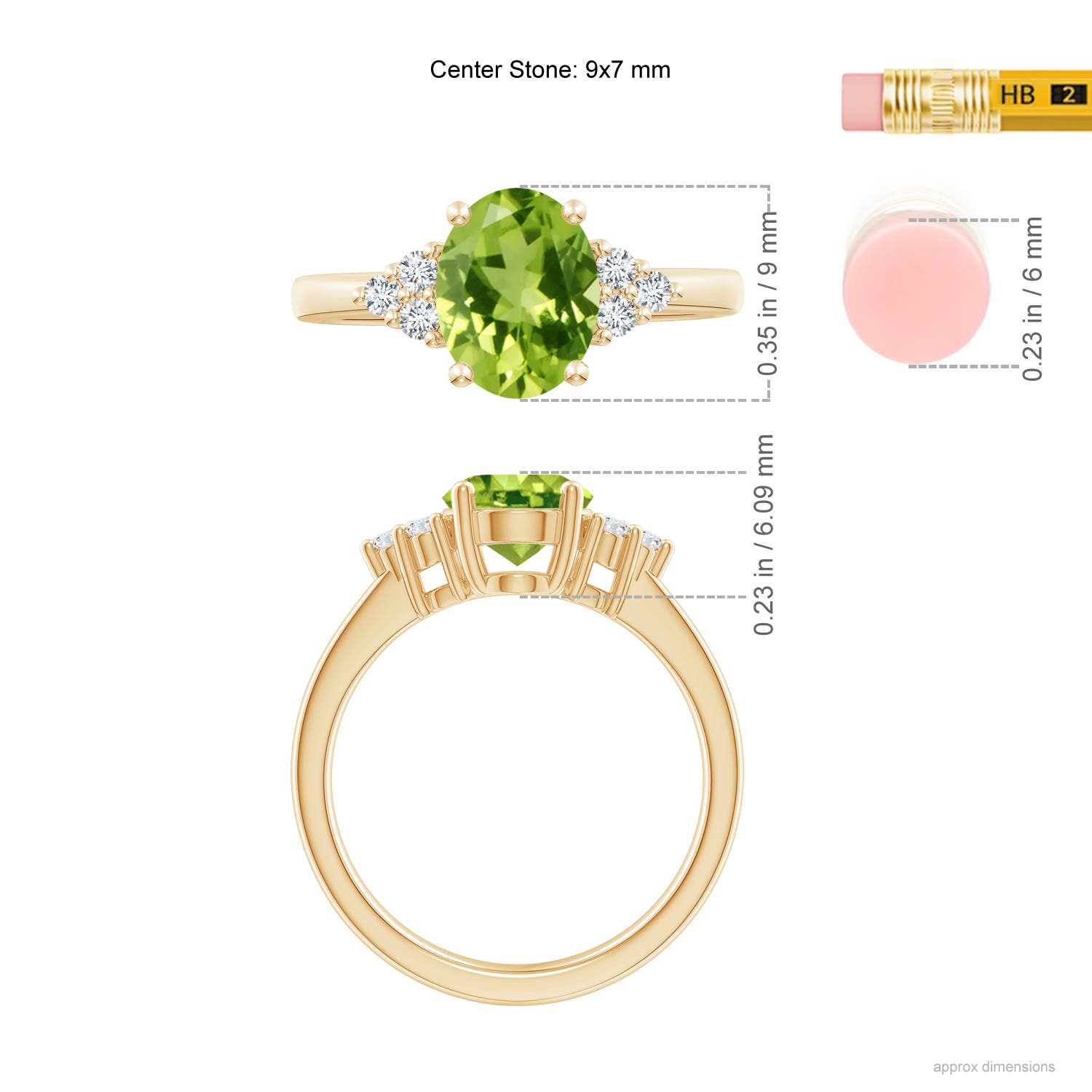 AAA - Peridot / 2.05 CT / 14 KT Yellow Gold