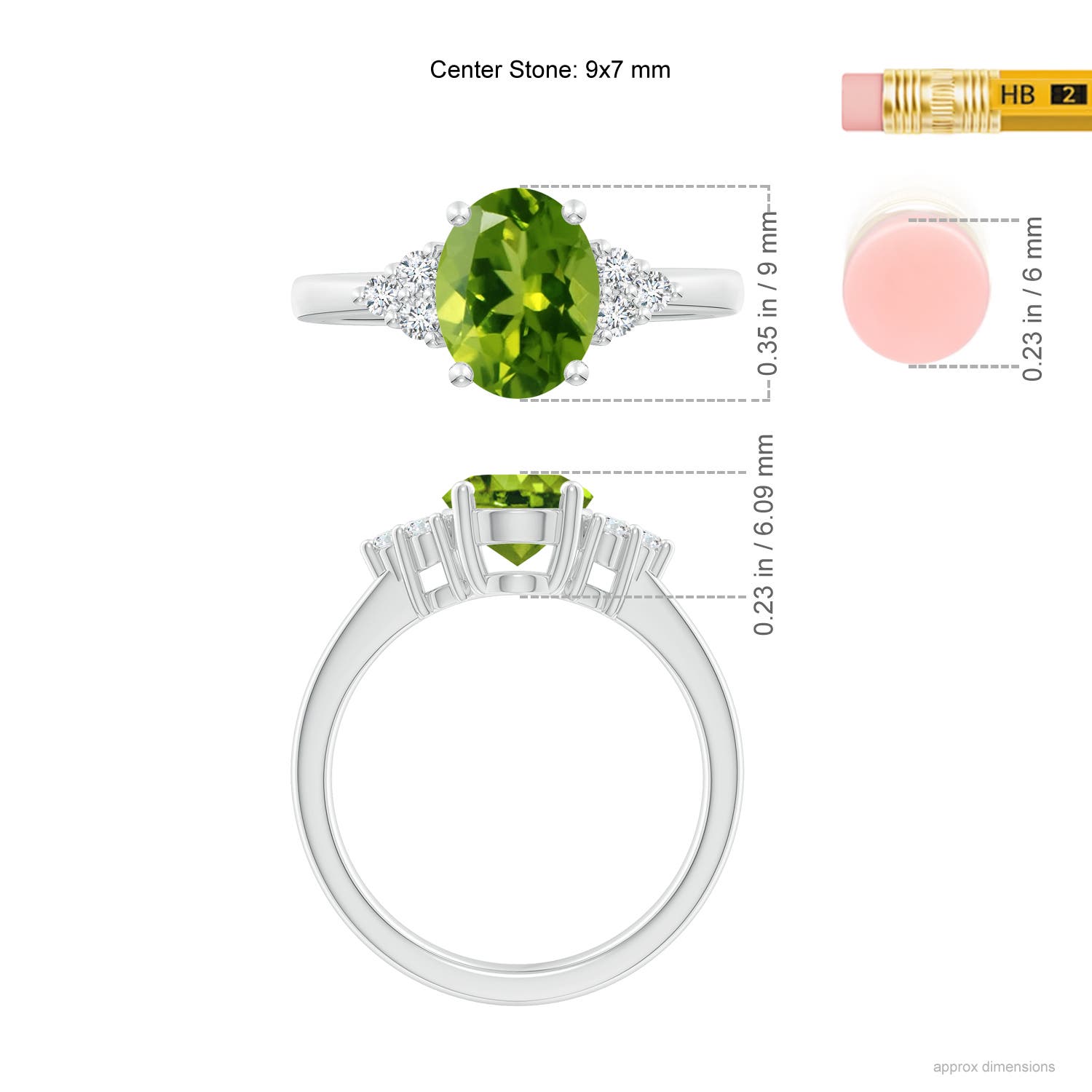 AAAA - Peridot / 2.05 CT / 14 KT White Gold