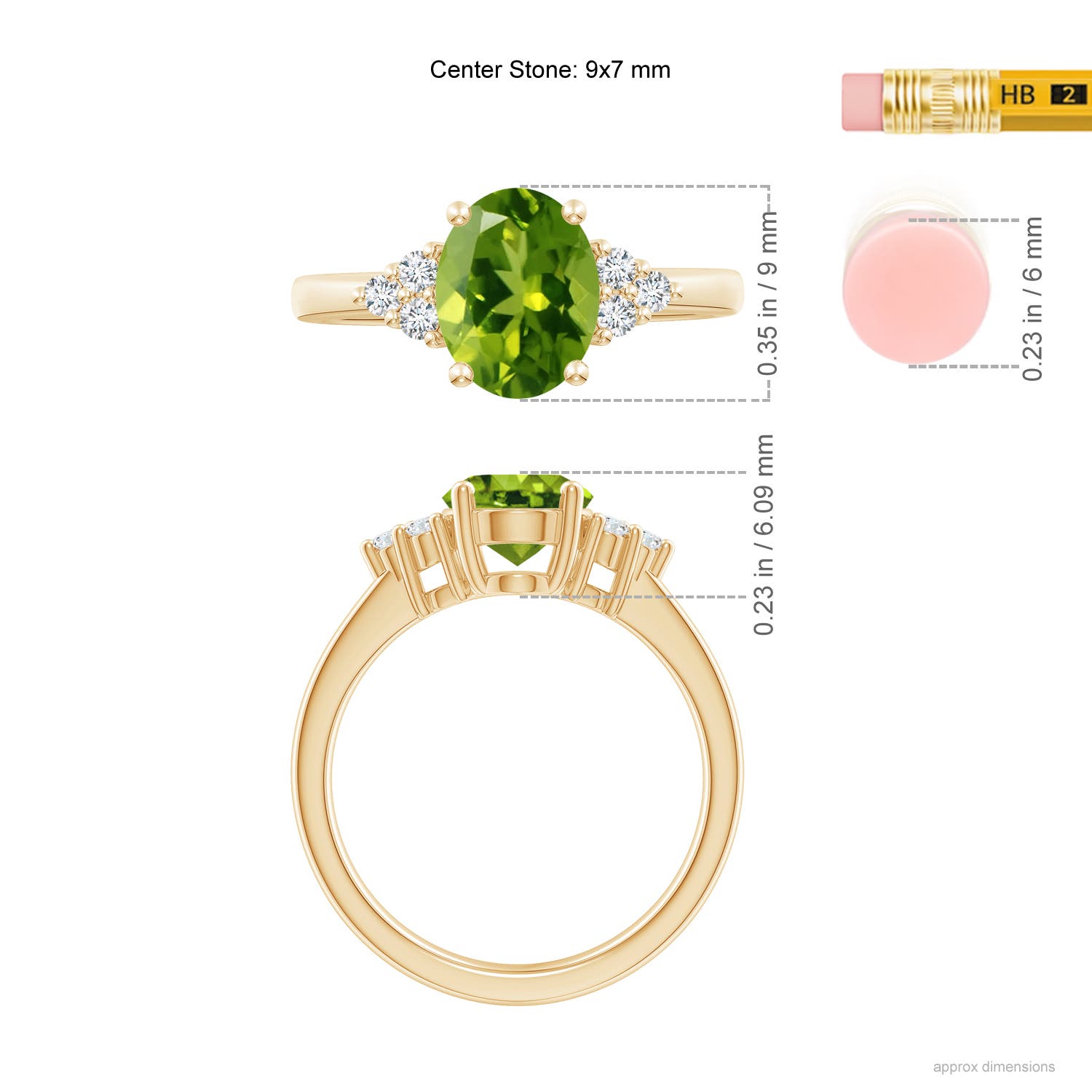 AAAA - Peridot / 2.05 CT / 14 KT Yellow Gold