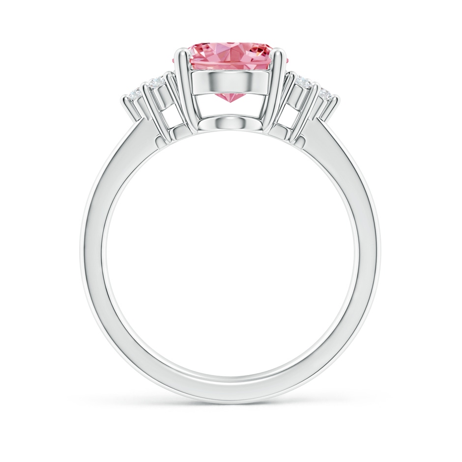 10x8mm AAAA Solitaire Oval Fancy Intense Pink and White Diamond Promise Ring in White Gold side 199