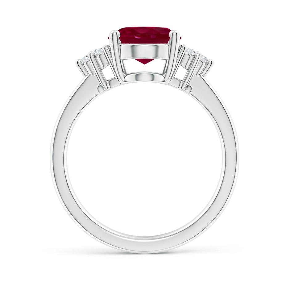 10x8mm A Solitaire Oval Ruby and Diamond Promise Ring in P950 Platinum side 199