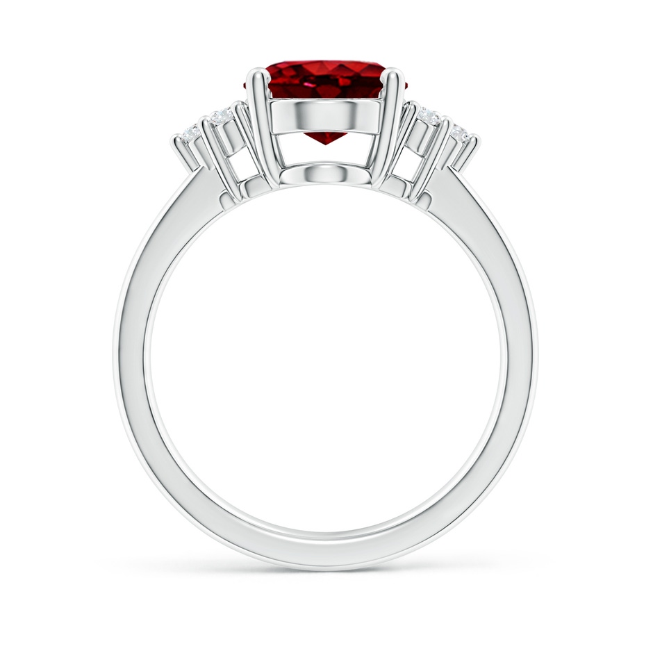10x8mm AAAA Solitaire Oval Ruby and Diamond Promise Ring in P950 Platinum side 199