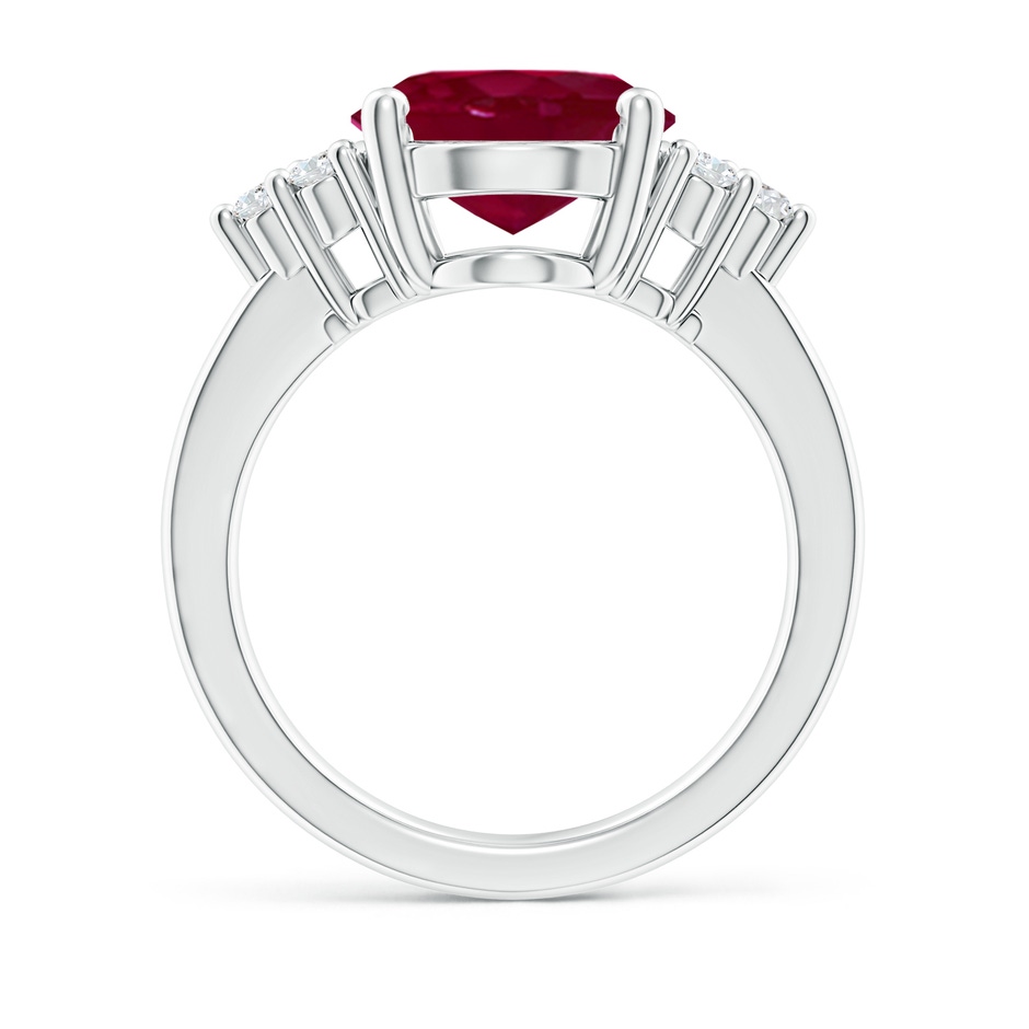 12x10mm A Solitaire Oval Ruby and Diamond Promise Ring in P950 Platinum side 199