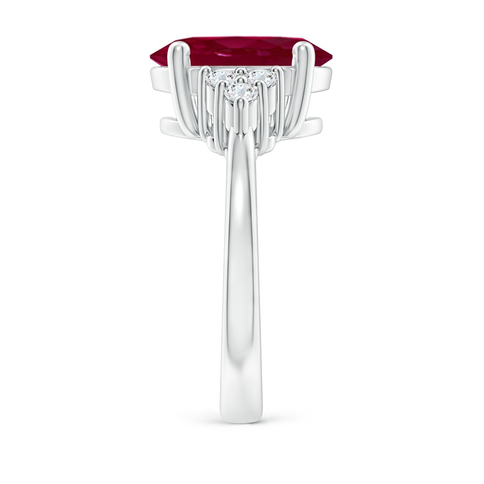 12x10mm A Solitaire Oval Ruby and Diamond Promise Ring in P950 Platinum side 299