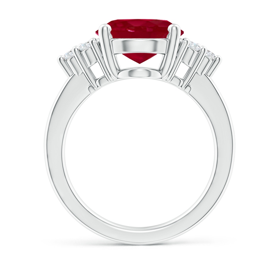 12x10mm AA Solitaire Oval Ruby and Diamond Promise Ring in P950 Platinum side 199