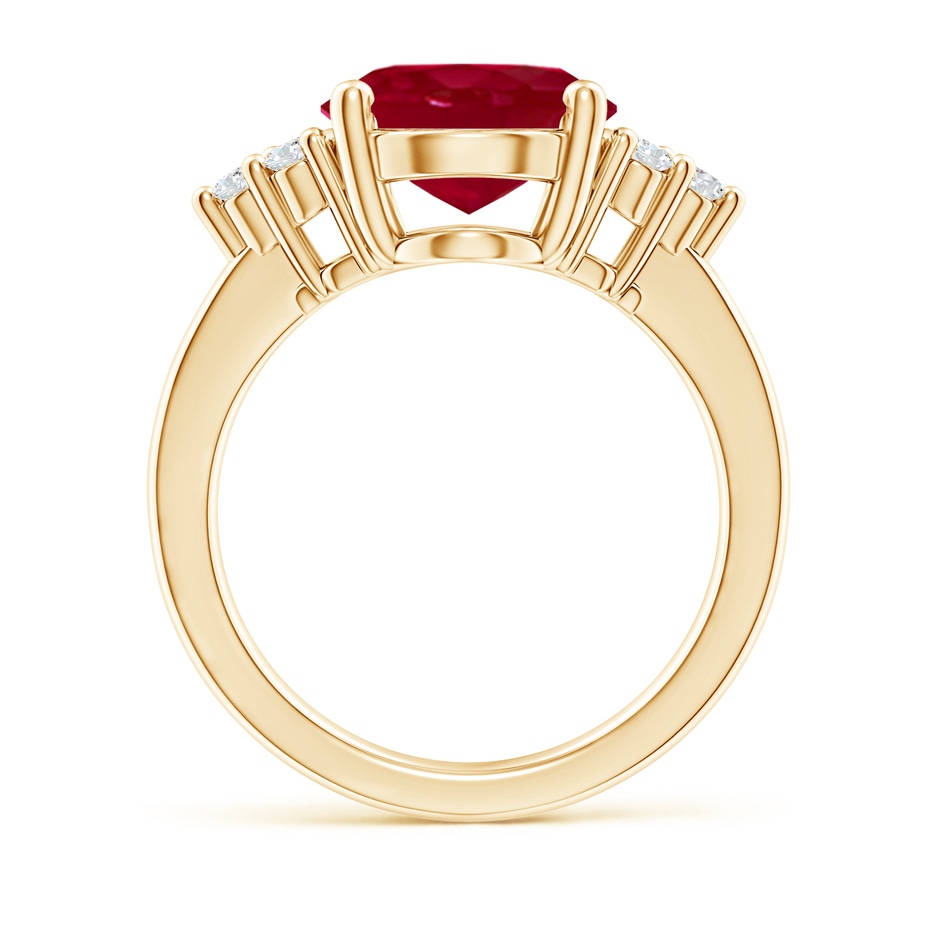 12x10mm AA Solitaire Oval Ruby and Diamond Promise Ring in Yellow Gold side 199