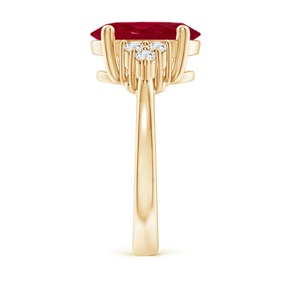 12x10mm AA Solitaire Oval Ruby and Diamond Promise Ring in Yellow Gold side 299