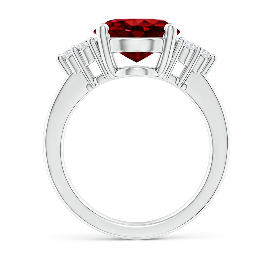 12x10mm AAAA Solitaire Oval Ruby and Diamond Promise Ring in P950 Platinum side 199
