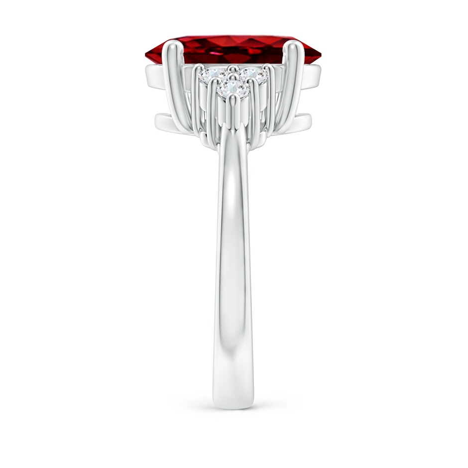 12x10mm AAAA Solitaire Oval Ruby and Diamond Promise Ring in P950 Platinum side 299