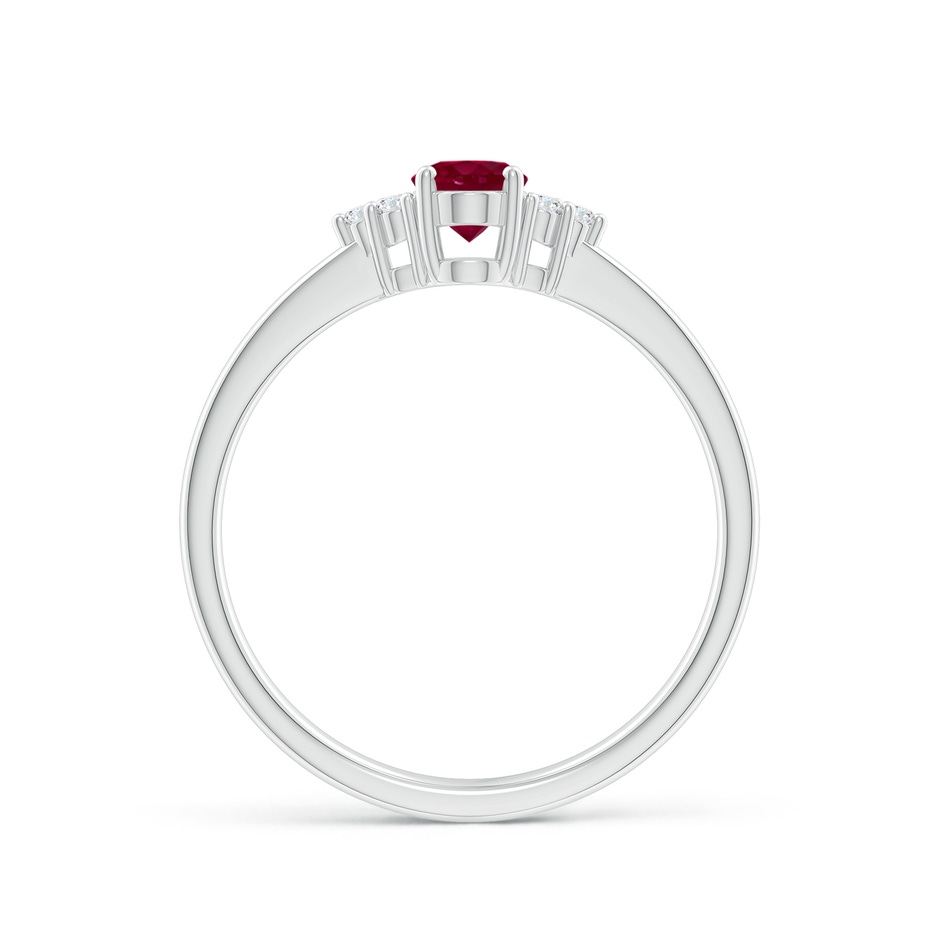 6x4mm A Solitaire Oval Ruby and Diamond Promise Ring in P950 Platinum side 199