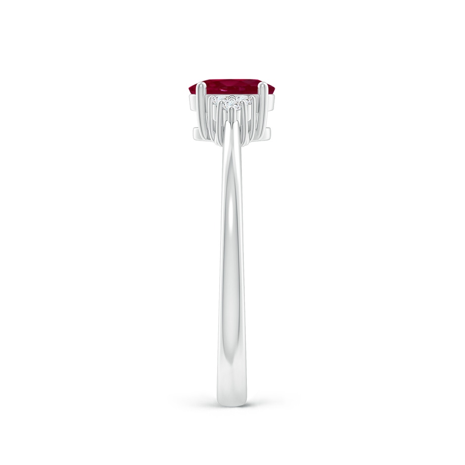 6x4mm A Solitaire Oval Ruby and Diamond Promise Ring in P950 Platinum side 299