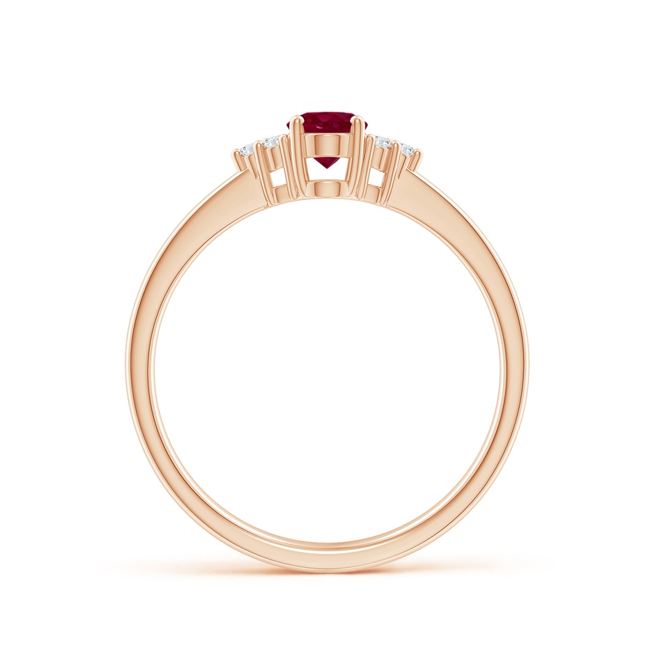 6x4mm A Solitaire Oval Ruby and Diamond Promise Ring in Rose Gold side 199