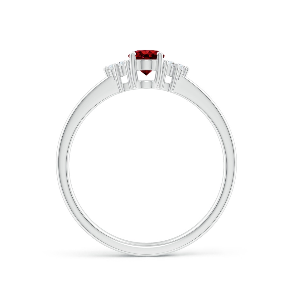 6x4mm AAAA Solitaire Oval Ruby and Diamond Promise Ring in White Gold side 199