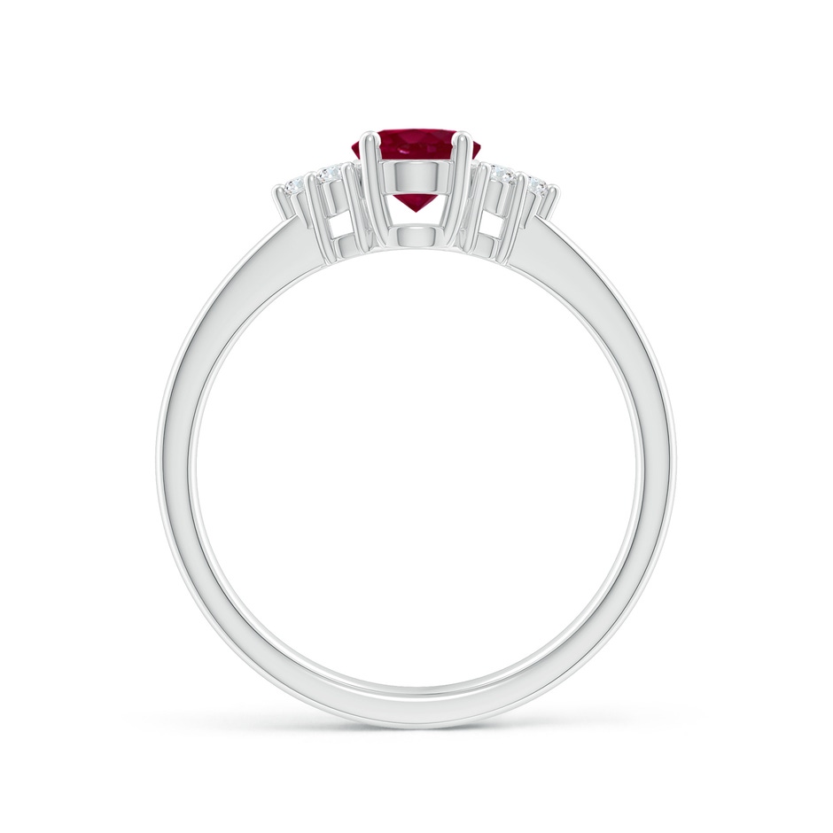 7x5mm A Solitaire Oval Ruby and Diamond Promise Ring in P950 Platinum side 199