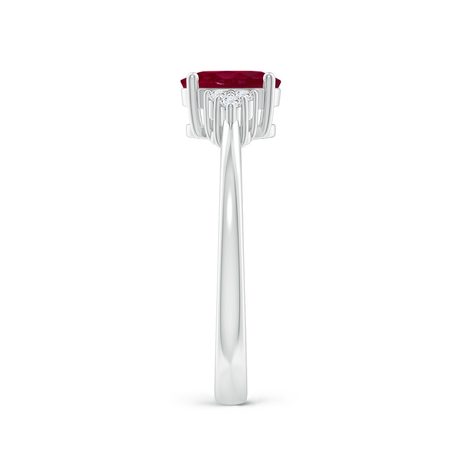 7x5mm A Solitaire Oval Ruby and Diamond Promise Ring in P950 Platinum side 299
