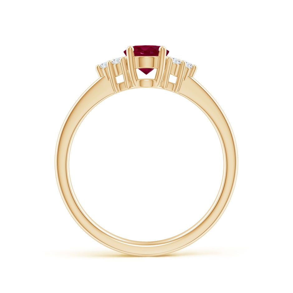 7x5mm A Solitaire Oval Ruby and Diamond Promise Ring in Yellow Gold side 199
