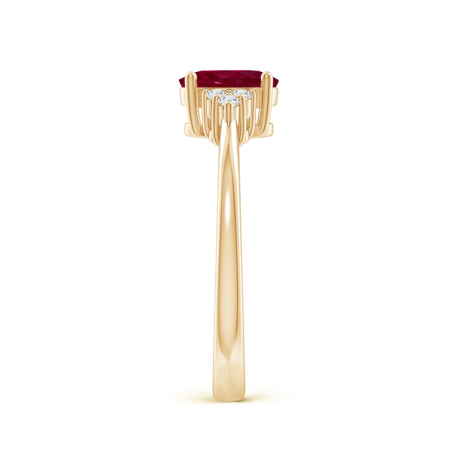 7x5mm A Solitaire Oval Ruby and Diamond Promise Ring in Yellow Gold side 299