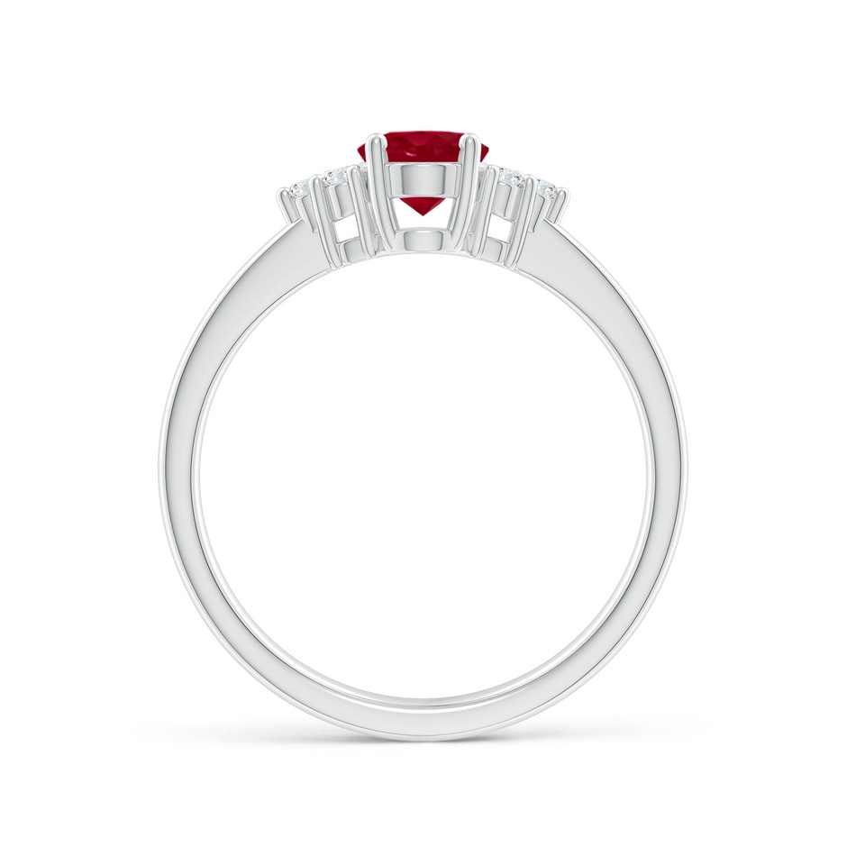 7x5mm AA Solitaire Oval Ruby and Diamond Promise Ring in White Gold side 199