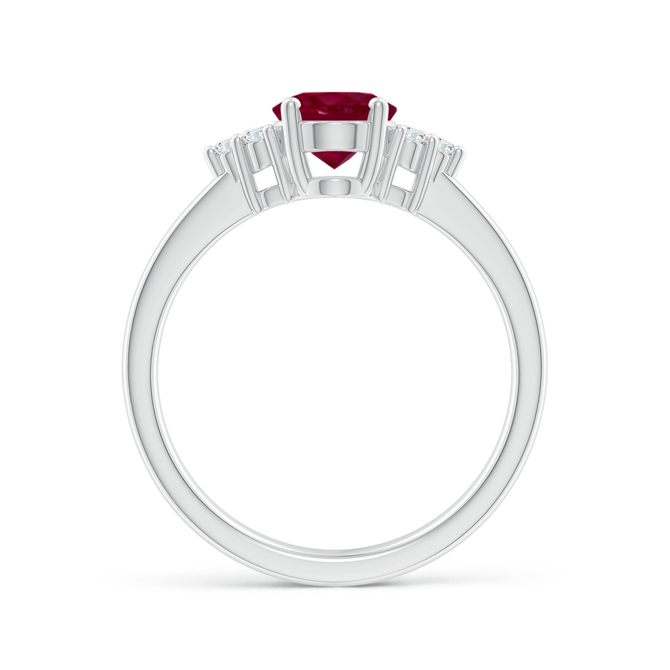 8x6mm A Solitaire Oval Ruby and Diamond Promise Ring in P950 Platinum side 199