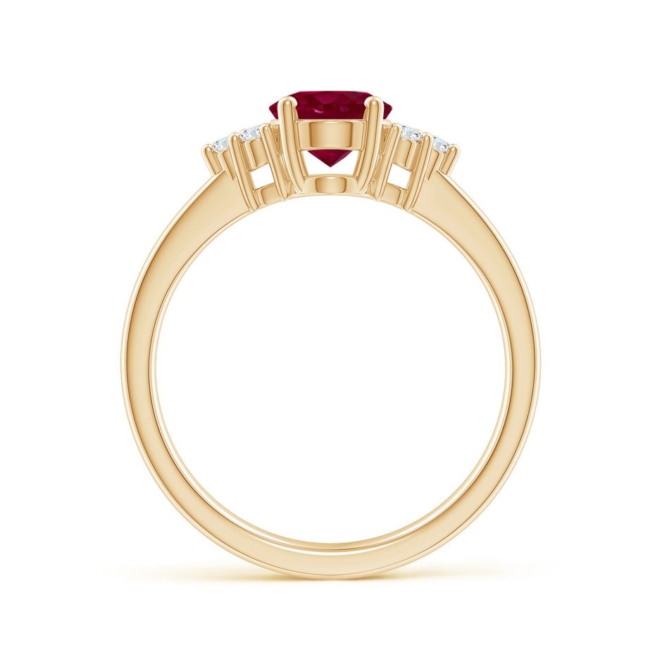 8x6mm A Solitaire Oval Ruby and Diamond Promise Ring in Yellow Gold side 199