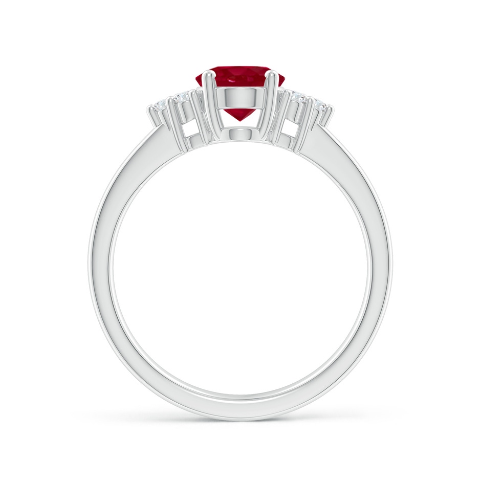 8x6mm AA Solitaire Oval Ruby and Diamond Promise Ring in White Gold side 199