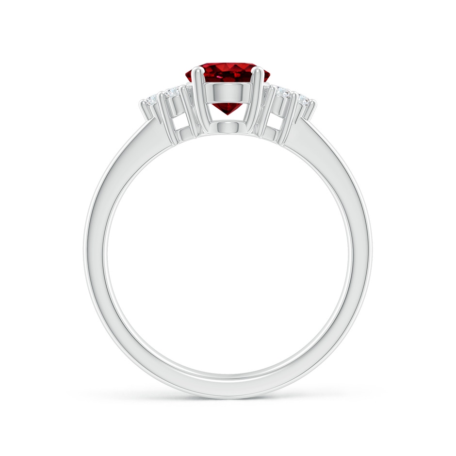 8x6mm AAAA Solitaire Oval Ruby and Diamond Promise Ring in White Gold side 199