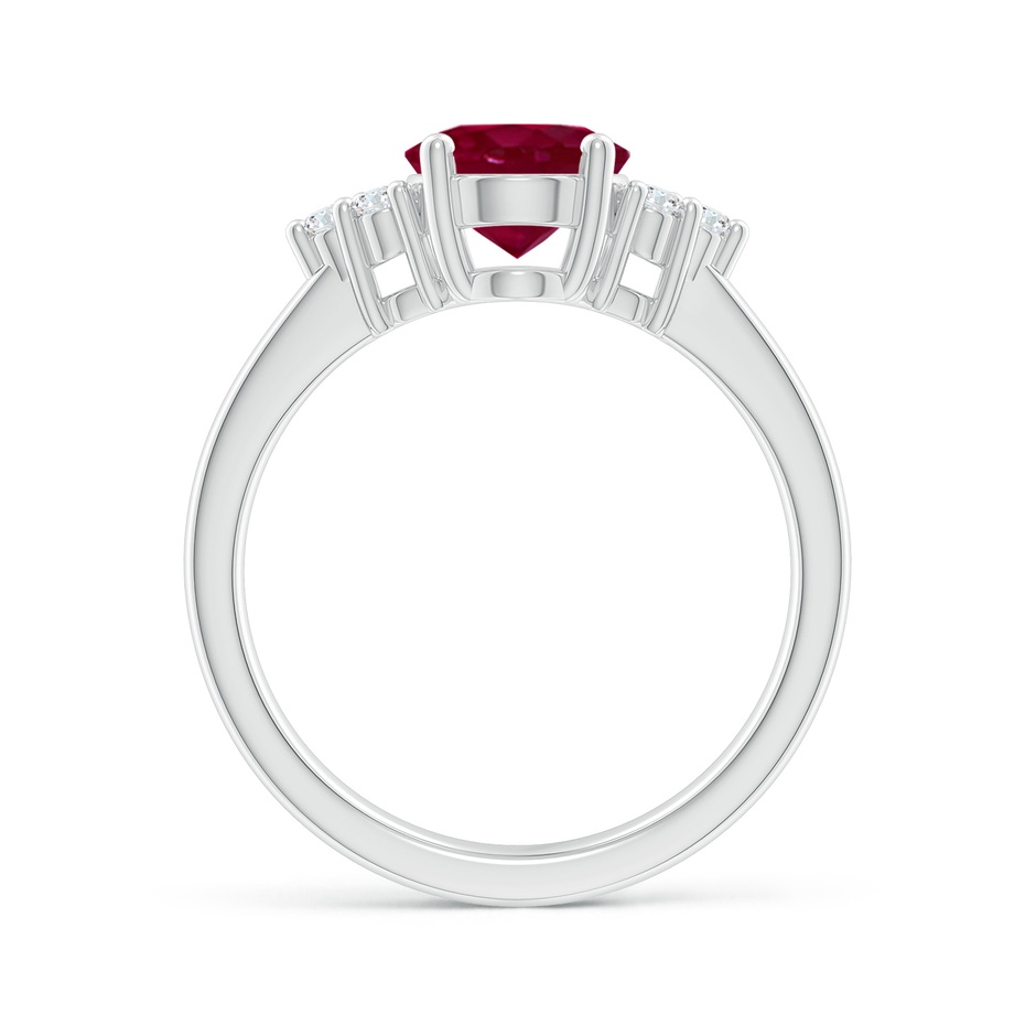 9x7mm A Solitaire Oval Ruby and Diamond Promise Ring in White Gold side 199