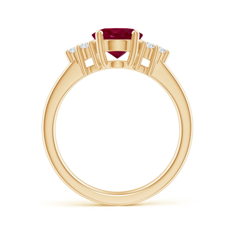 9x7mm A Solitaire Oval Ruby and Diamond Promise Ring in Yellow Gold side 199