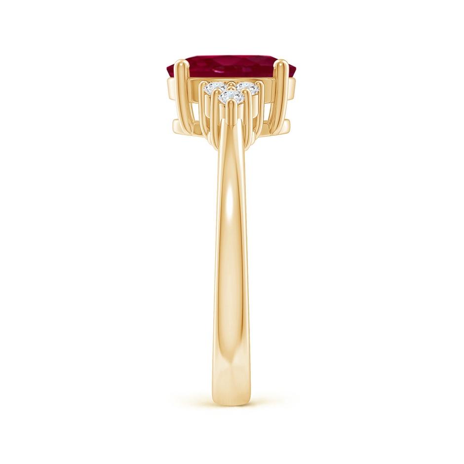 9x7mm A Solitaire Oval Ruby and Diamond Promise Ring in Yellow Gold side 299