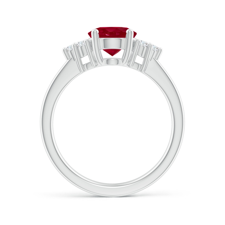 9x7mm AA Solitaire Oval Ruby and Diamond Promise Ring in White Gold side 199