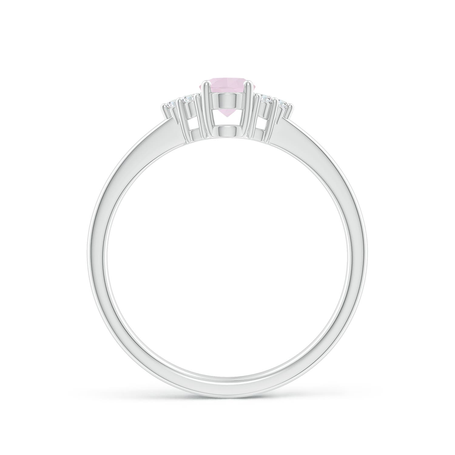 A - Rose Quartz / 0.44 CT / 14 KT White Gold