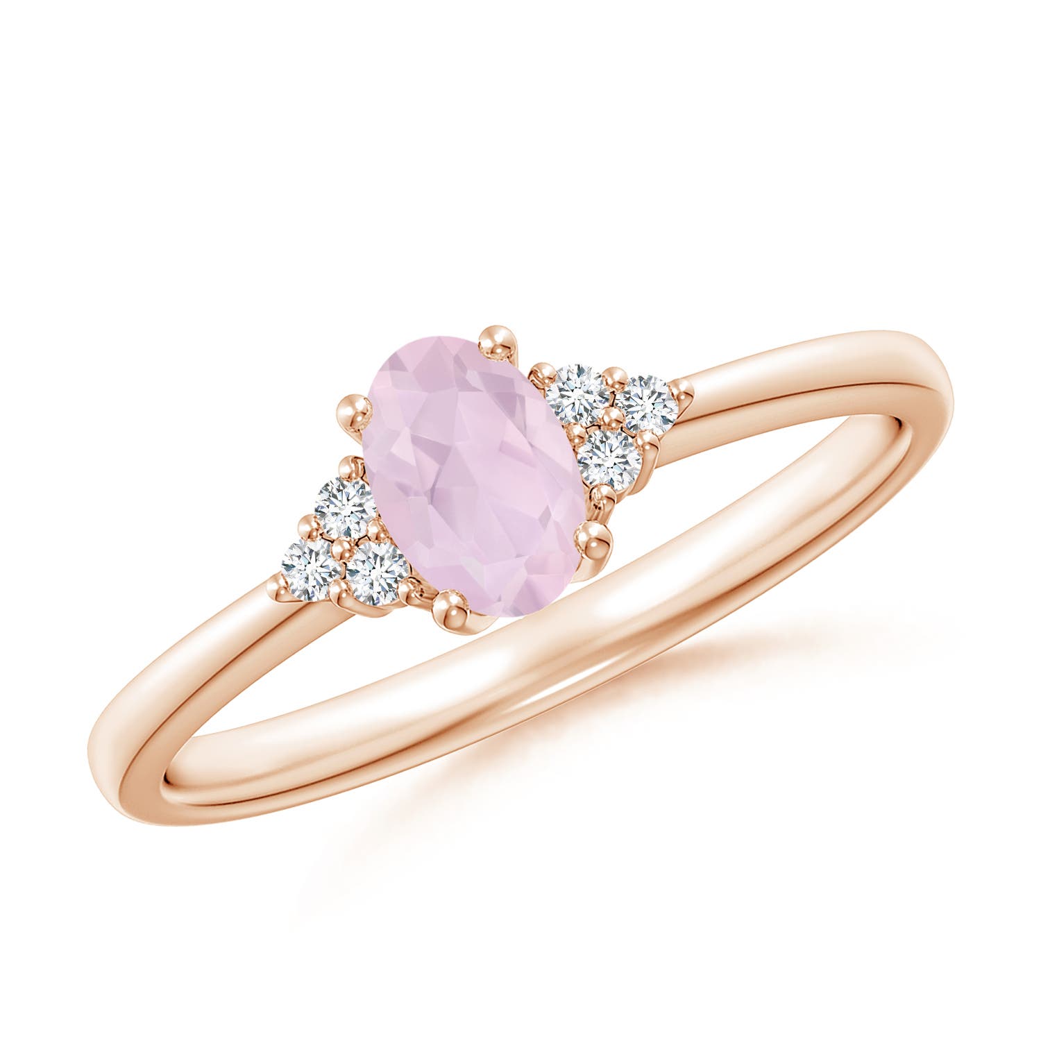 AA - Rose Quartz / 0.44 CT / 14 KT Rose Gold