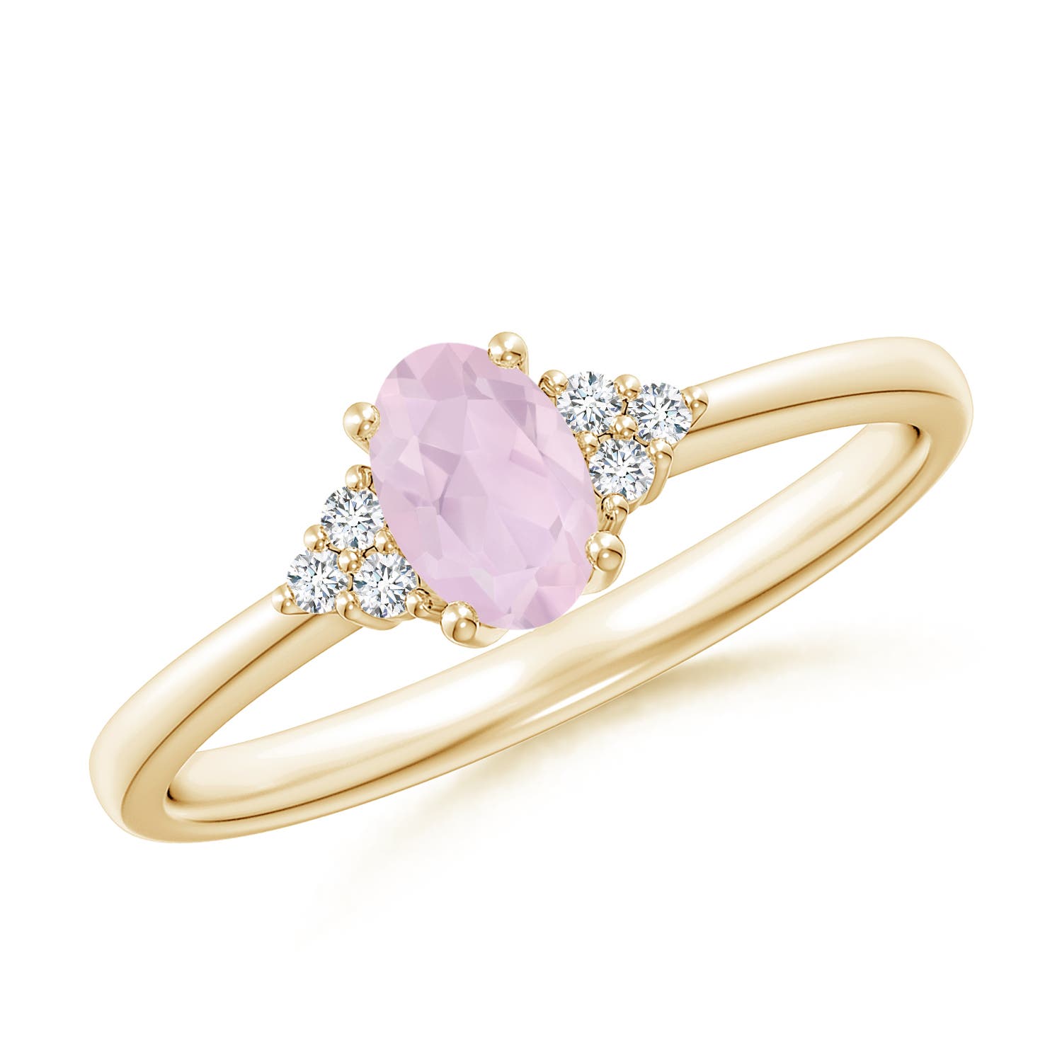 AA - Rose Quartz / 0.44 CT / 14 KT Yellow Gold