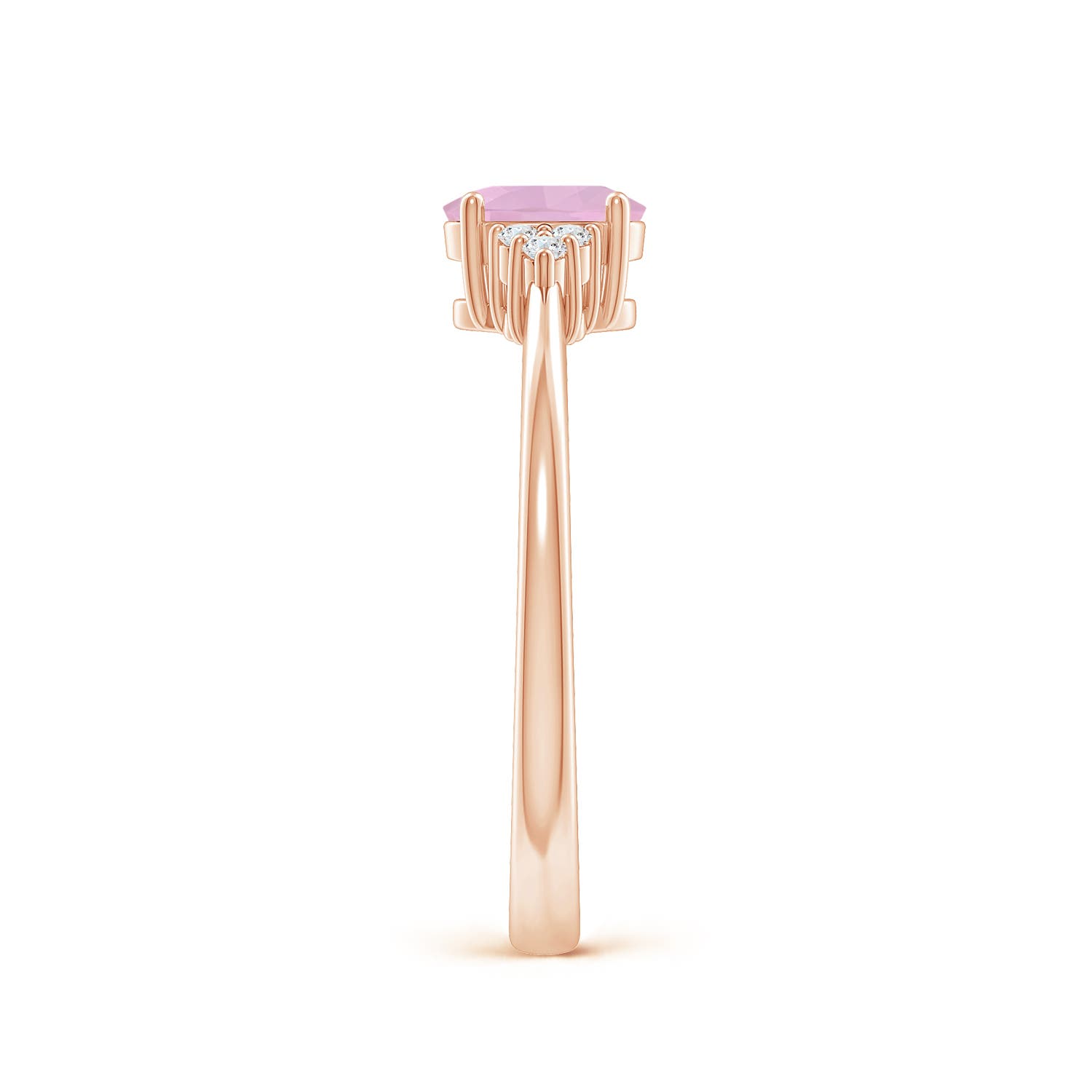 AAAA - Rose Quartz / 0.44 CT / 14 KT Rose Gold