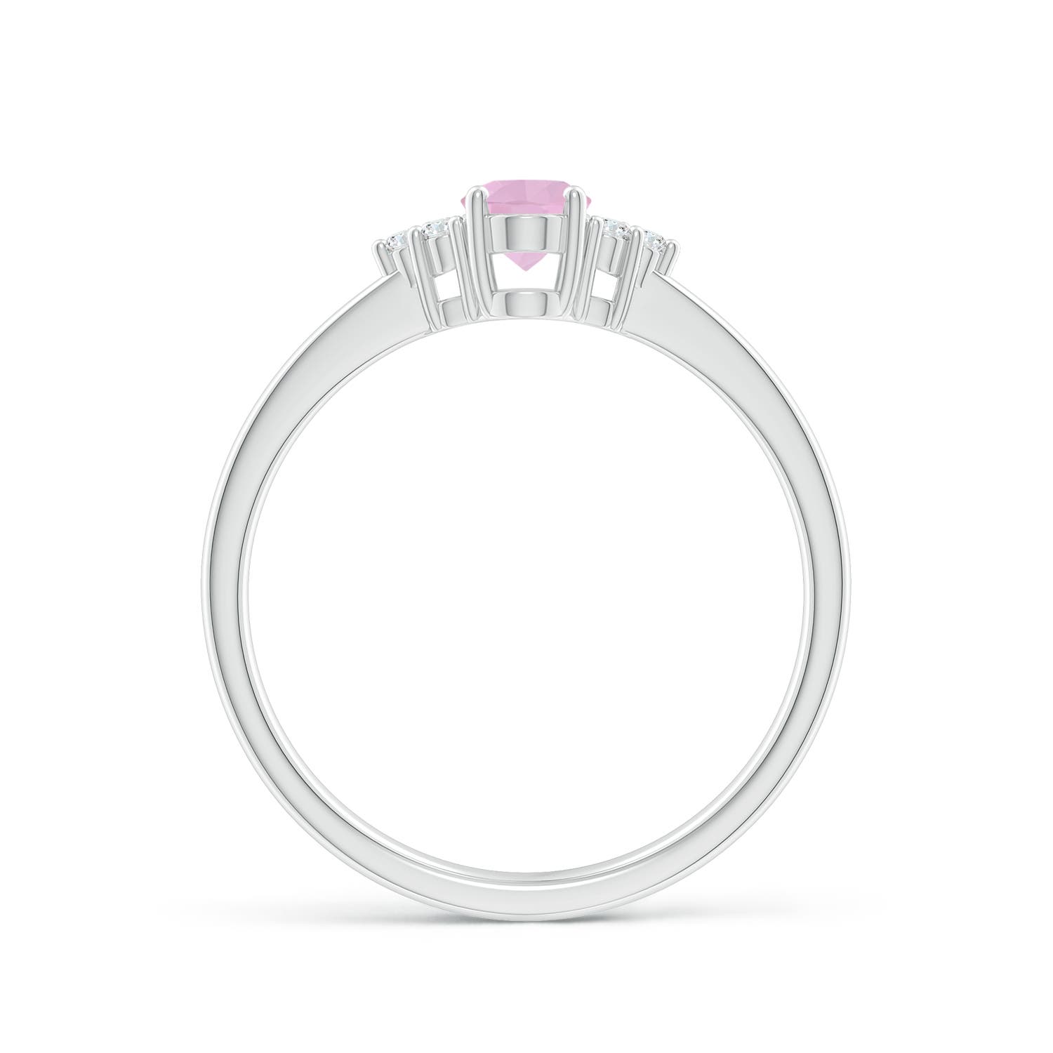 AAAA - Rose Quartz / 0.44 CT / 14 KT White Gold