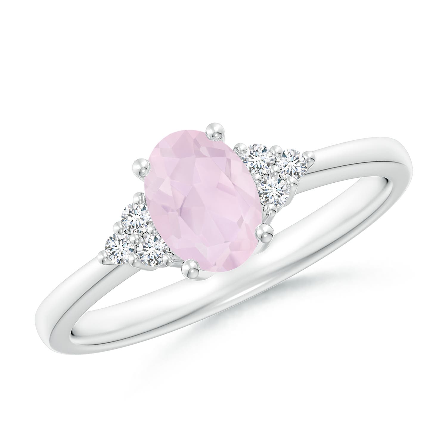 A - Rose Quartz / 0.78 CT / 14 KT White Gold