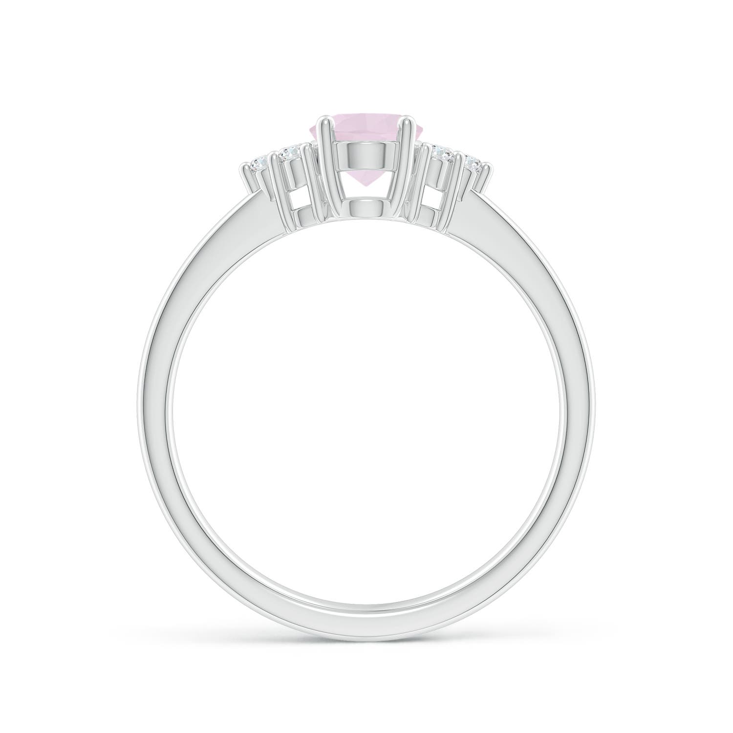 A - Rose Quartz / 0.78 CT / 14 KT White Gold