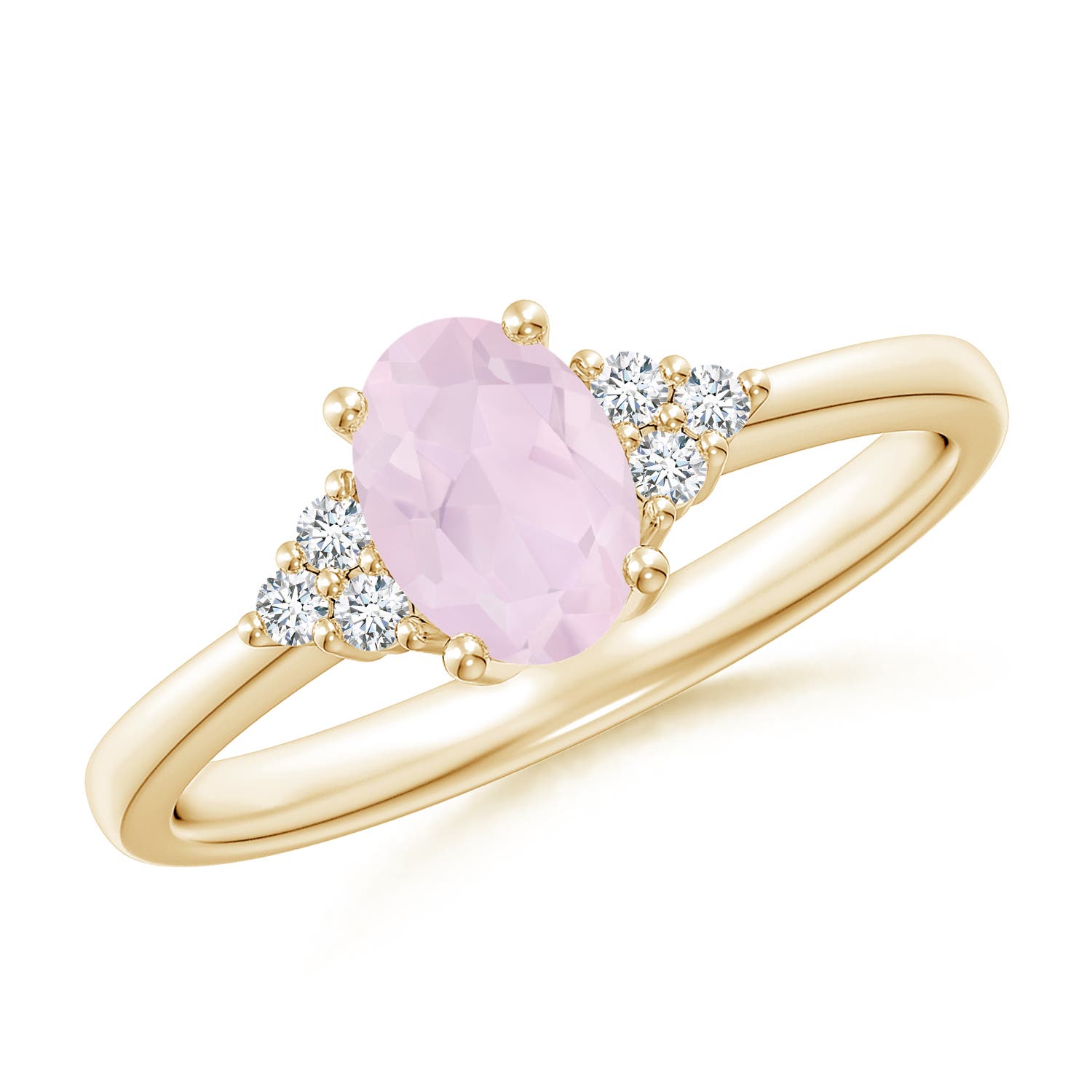 A - Rose Quartz / 0.78 CT / 14 KT Yellow Gold