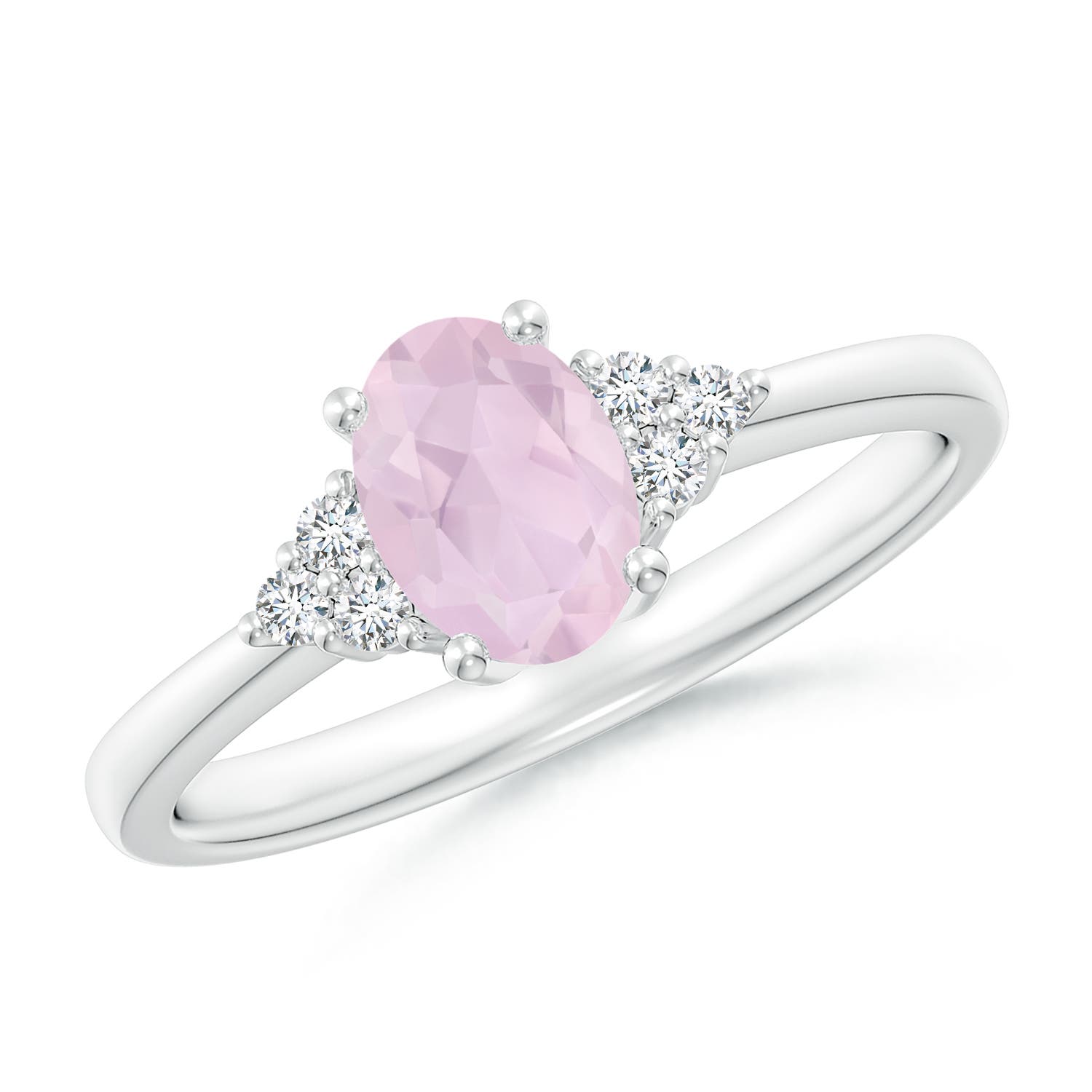 AA - Rose Quartz / 0.78 CT / 14 KT White Gold