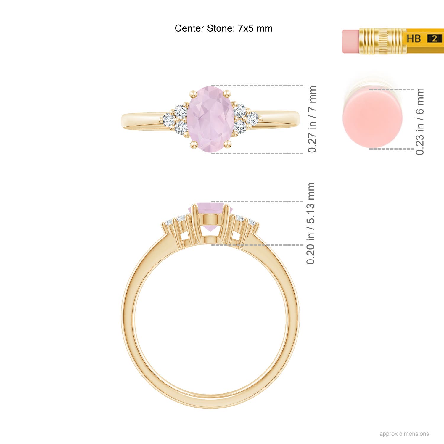 AA - Rose Quartz / 0.78 CT / 14 KT Yellow Gold