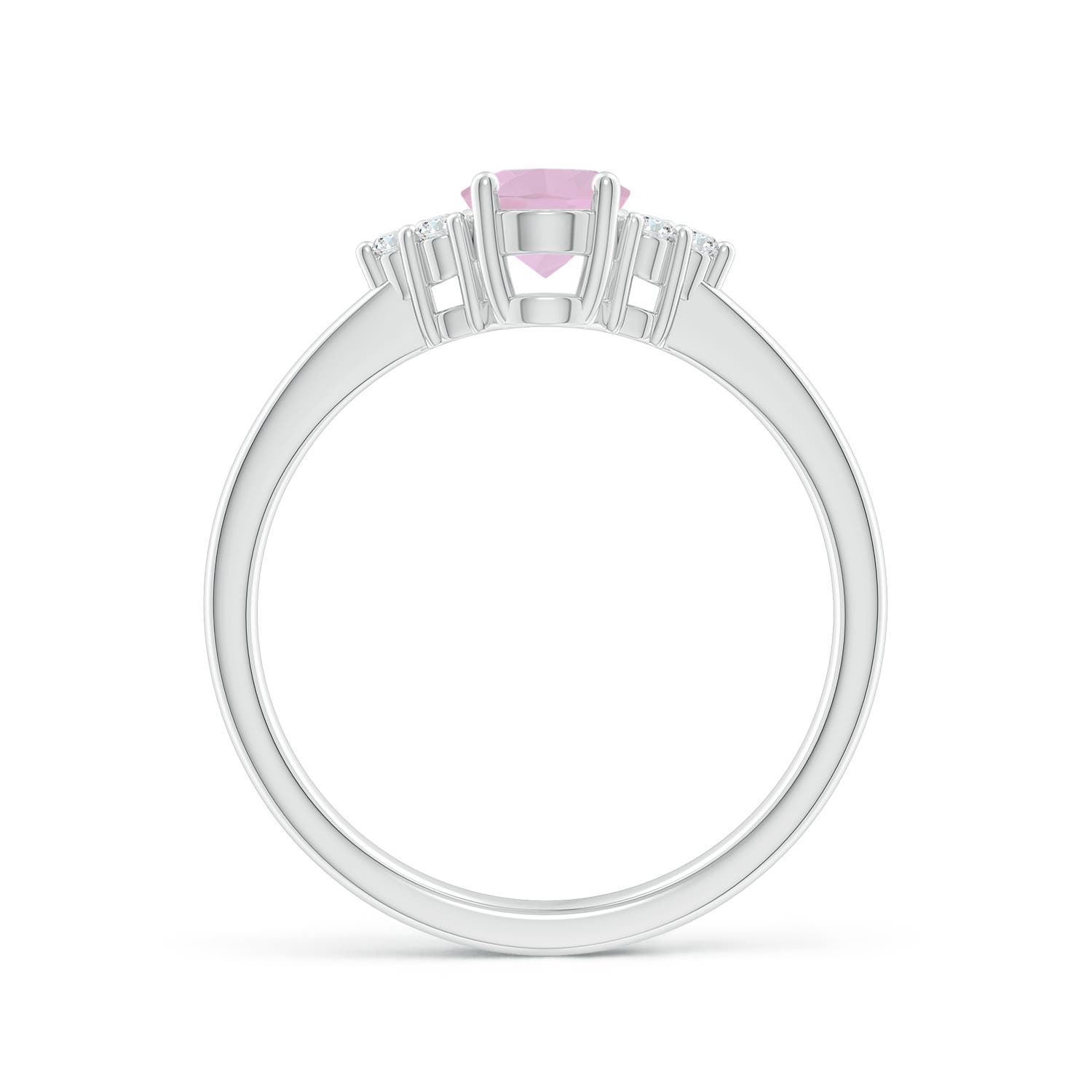 AAA - Rose Quartz / 0.78 CT / 14 KT White Gold