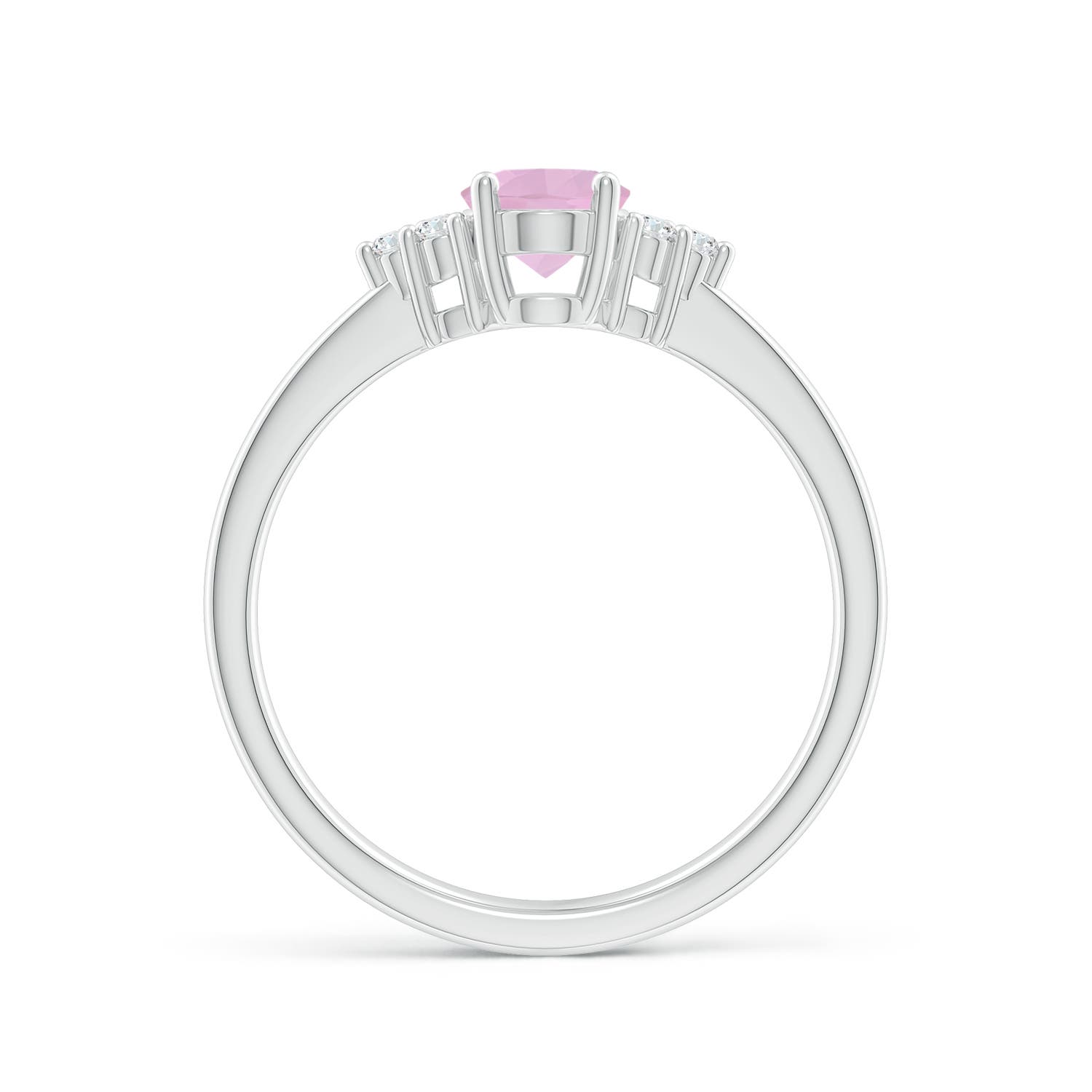 AAAA - Rose Quartz / 0.78 CT / 14 KT White Gold