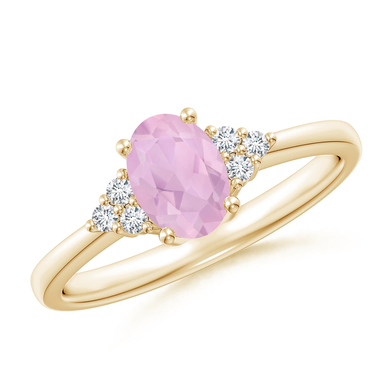 AAAA - Rose Quartz / 0.78 CT / 14 KT Yellow Gold