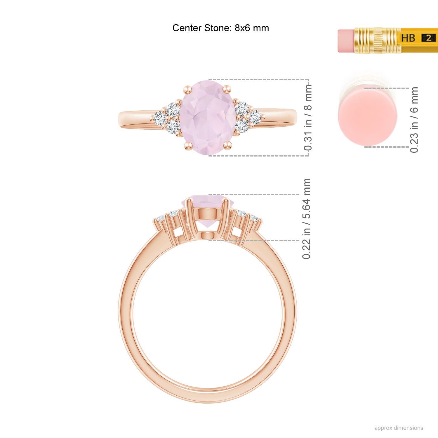 A - Rose Quartz / 1.11 CT / 14 KT Rose Gold