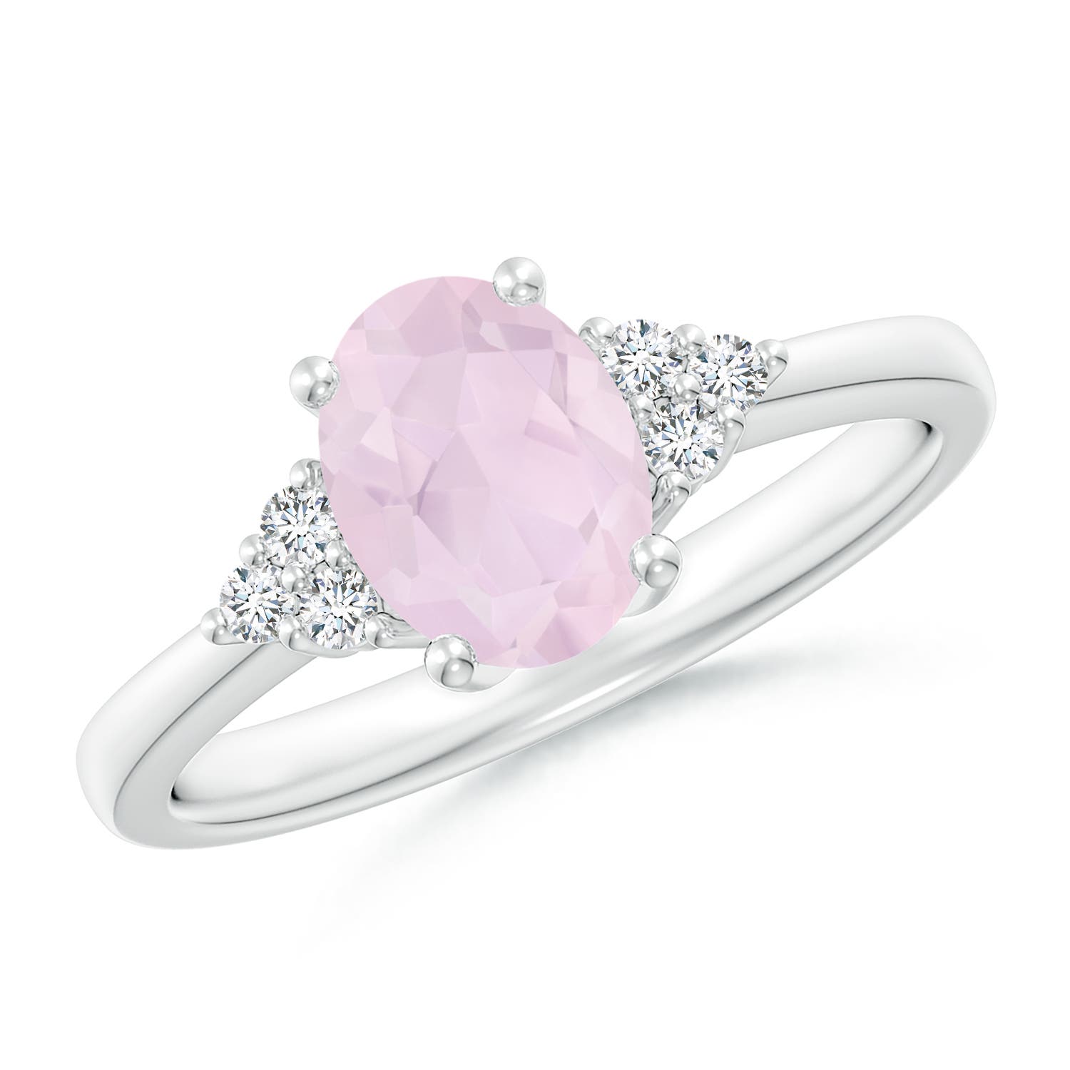 A - Rose Quartz / 1.11 CT / 14 KT White Gold