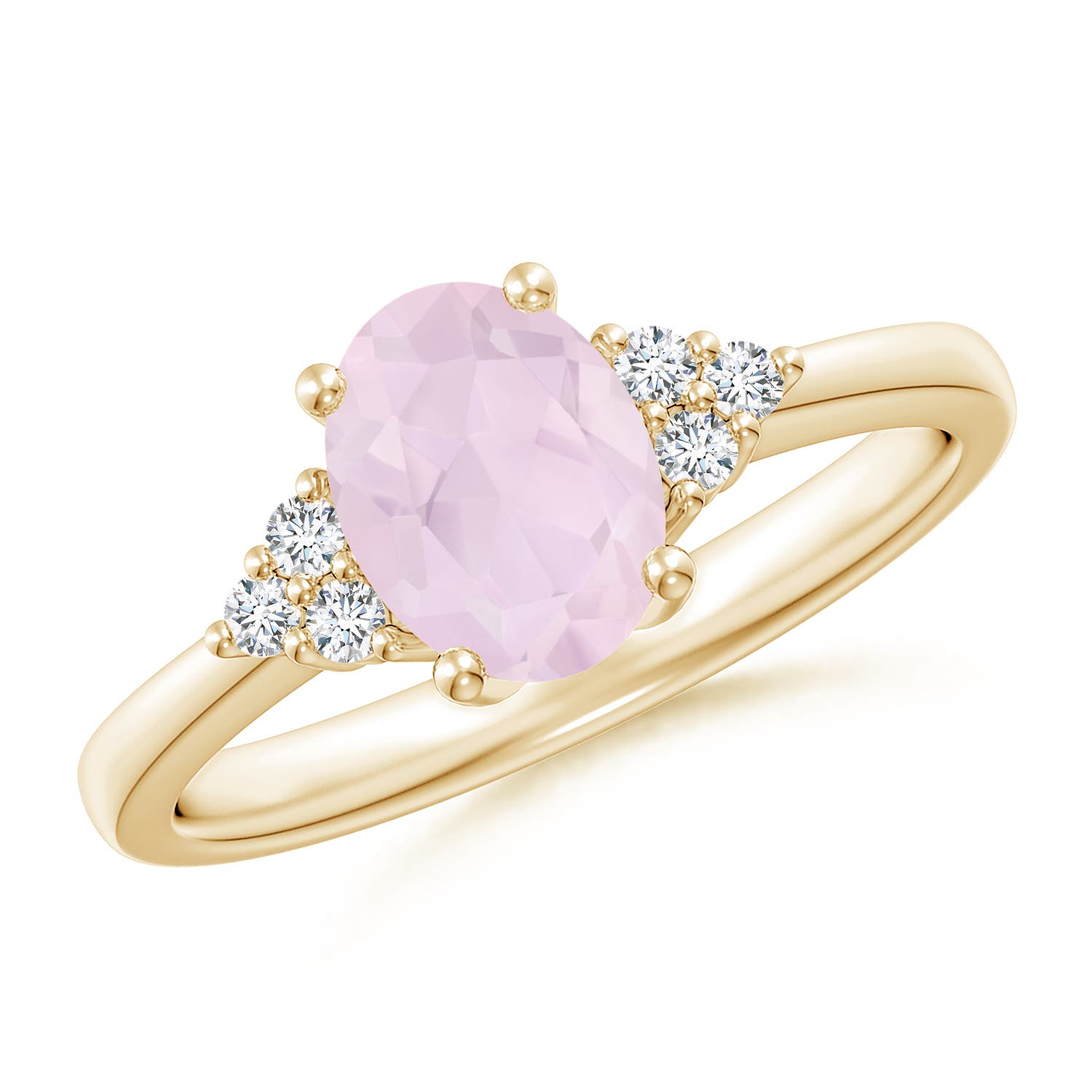 A - Rose Quartz / 1.11 CT / 14 KT Yellow Gold