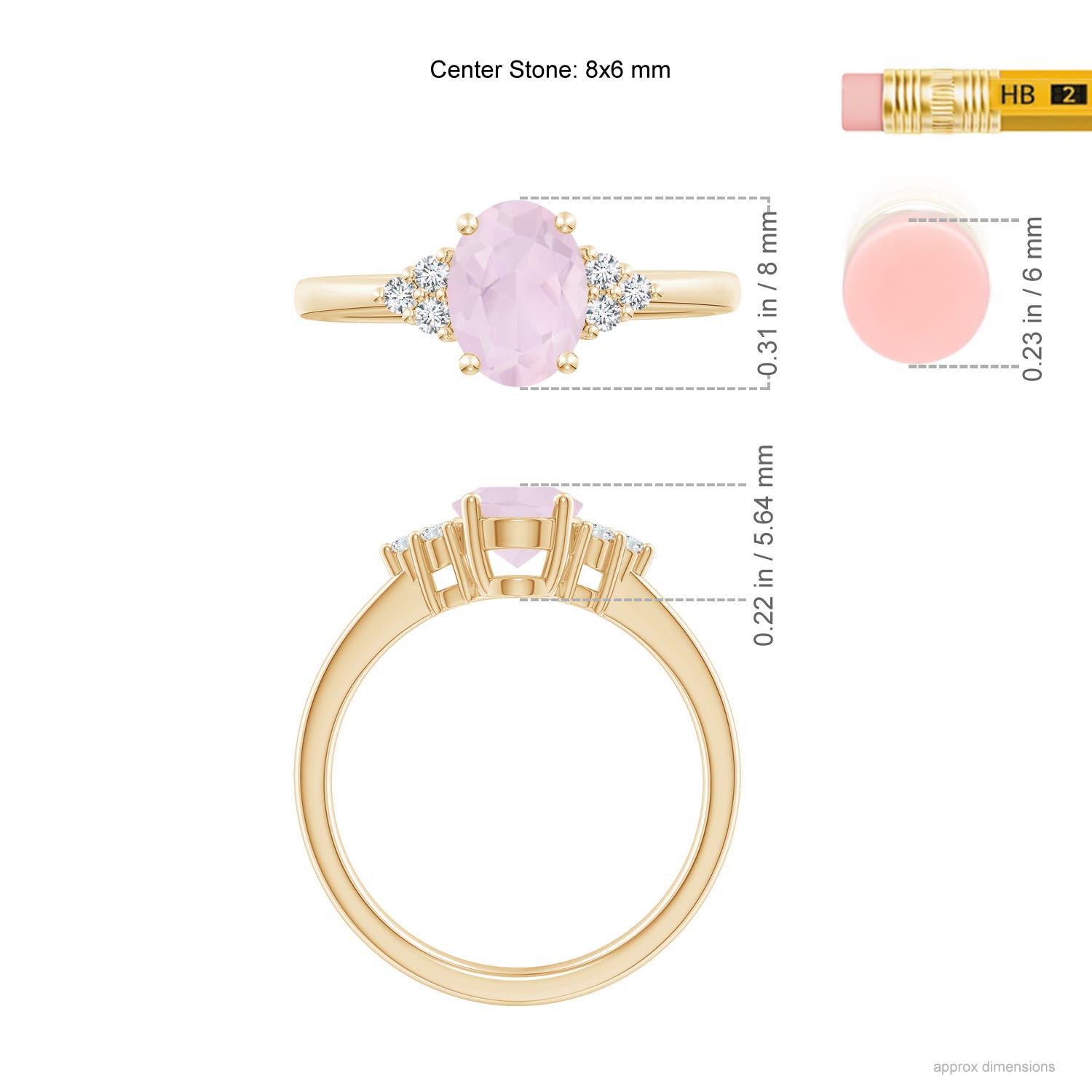 A - Rose Quartz / 1.11 CT / 14 KT Yellow Gold